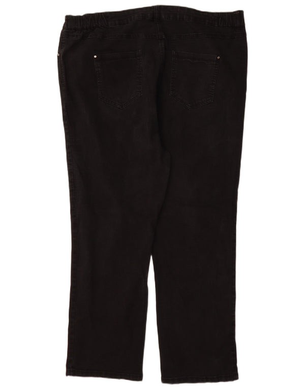 Jeans dritti a vita alta da donna M&Co UK 26 5XL W40 L30 cotone nero