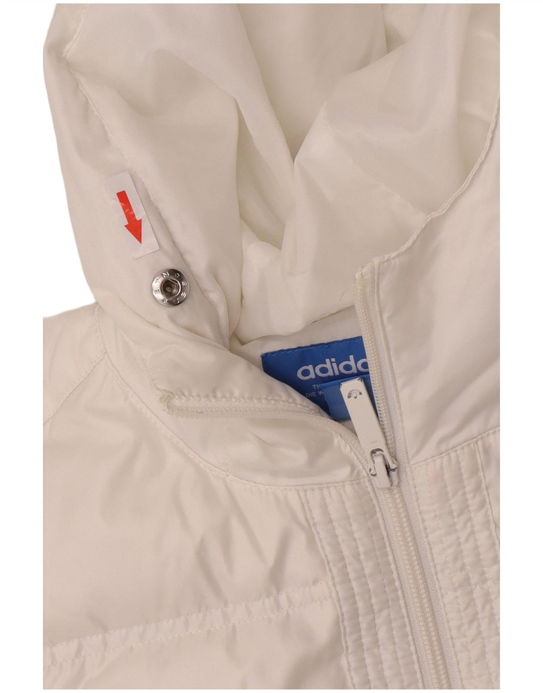 Cappotto imbottito oversize con cappuccio da donna Adidas UK 6 XS poliestere bianco
