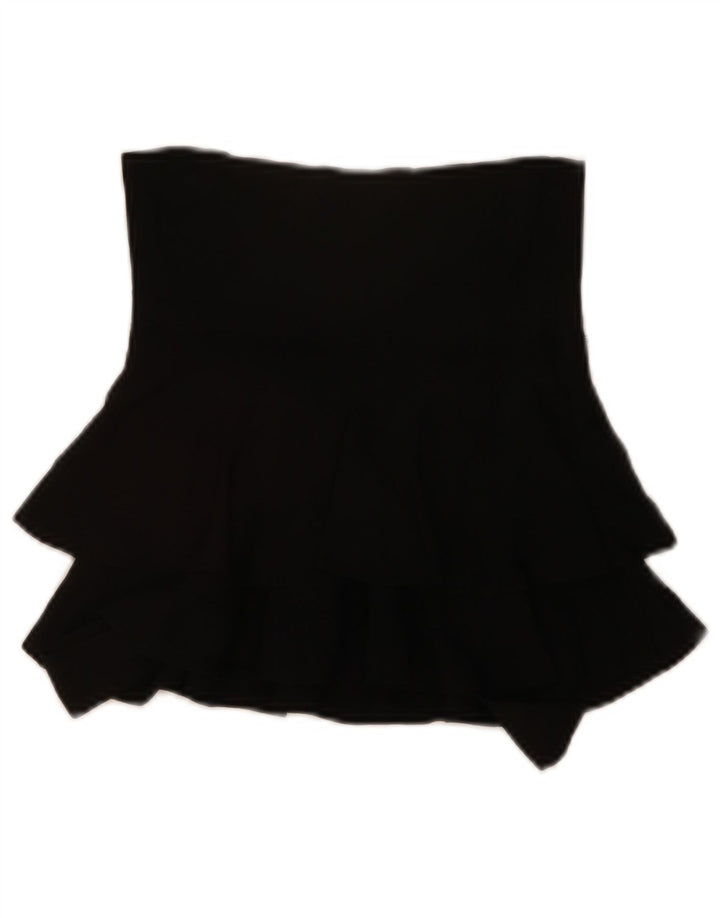 Minigonna a balze ZARA da donna piccola W28 viscosa nera