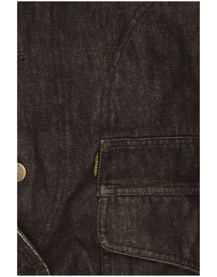 Cappotto in denim da uomo Trussardi UK 40 grande in cotone blu navy