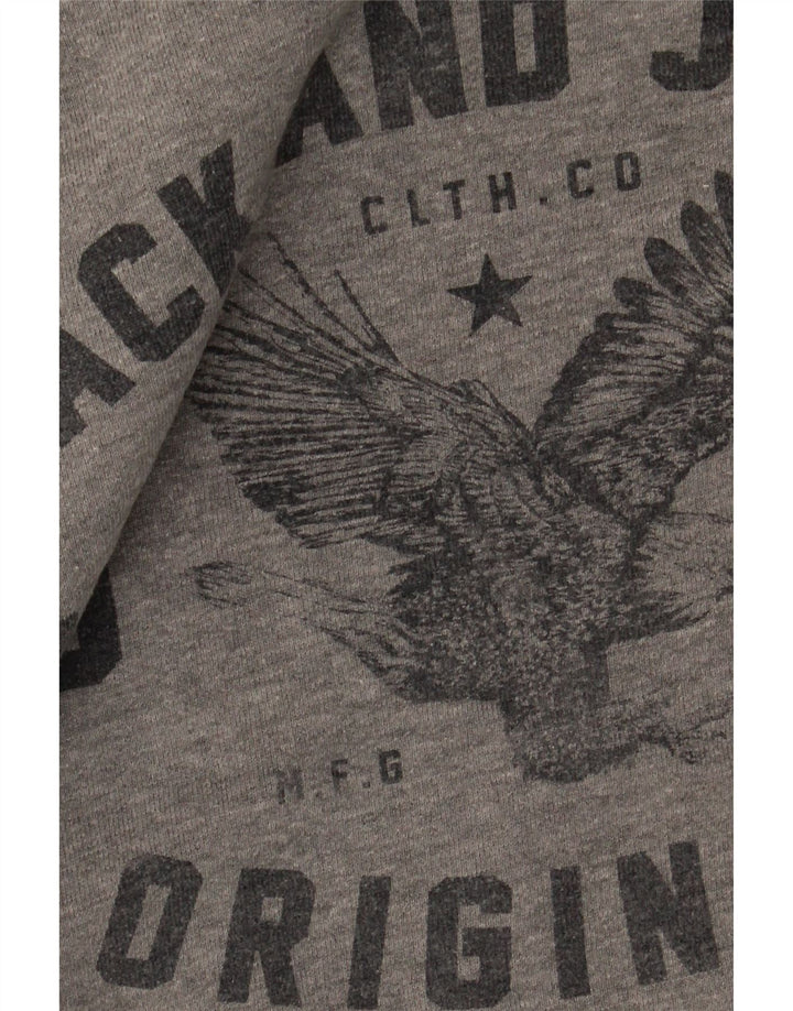 Jack & Jones Felpa con grafica da uomo Maglione piccolo in cotone grigio