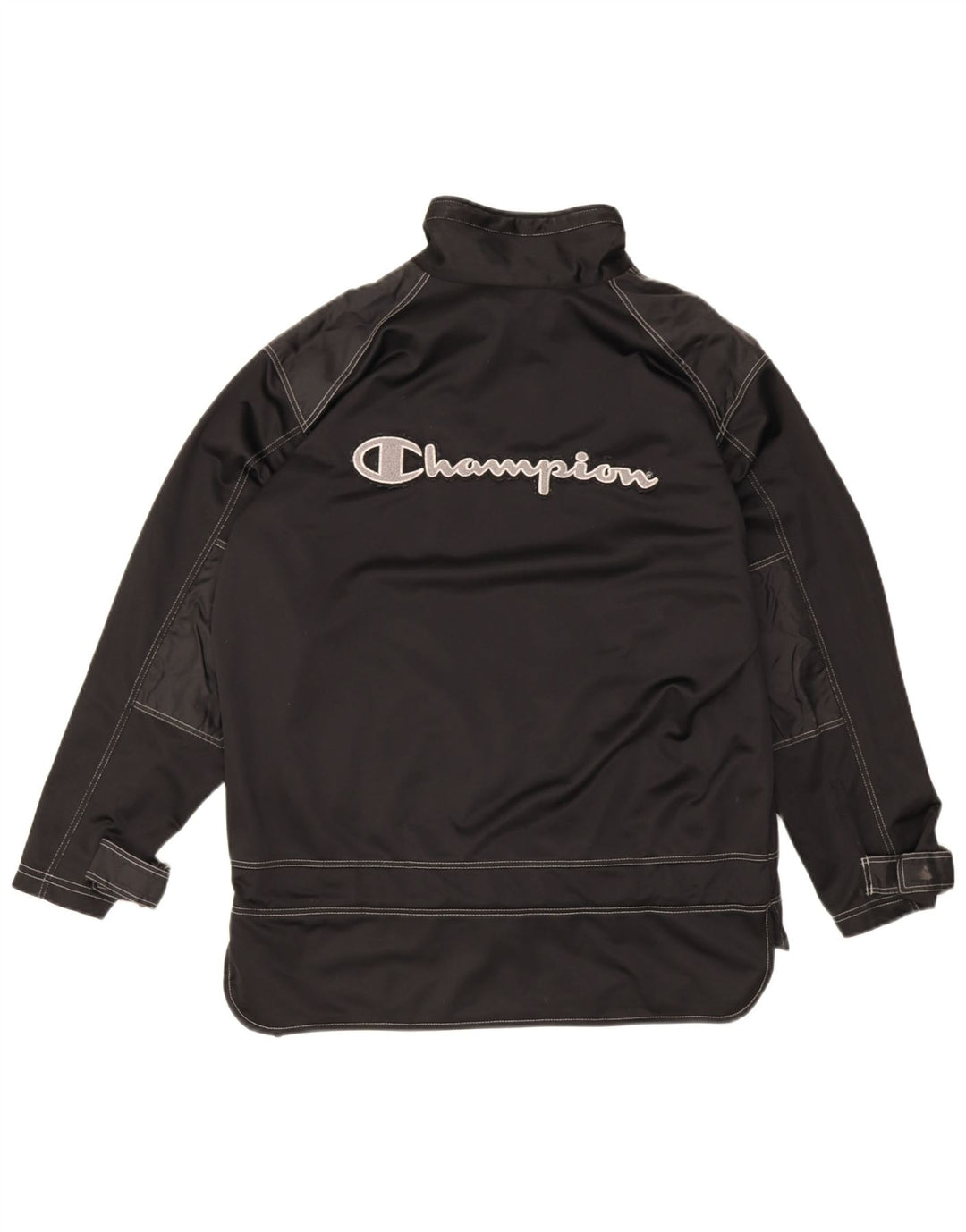 Giacca da tuta grafica da uomo Champion, poliestere medio nero