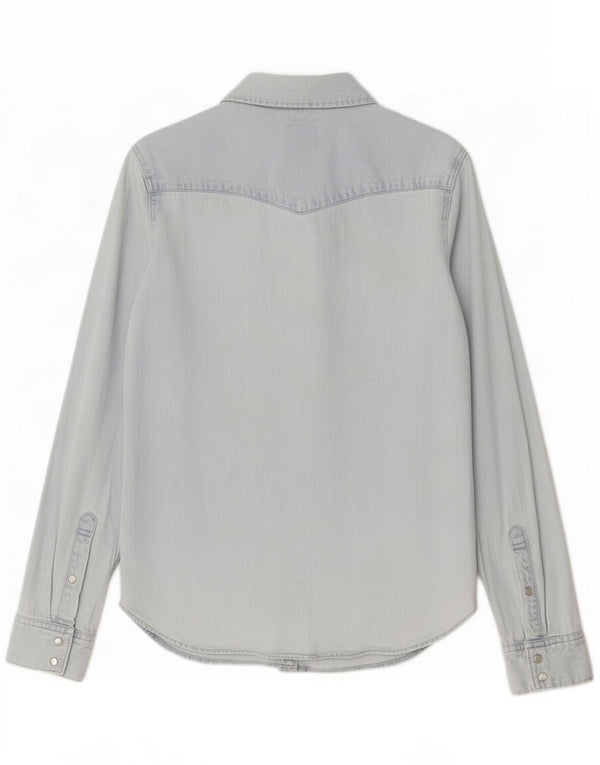Levi's Camicia in denim dalla vestibilità classica da donna UK 14 Cotone blu medio