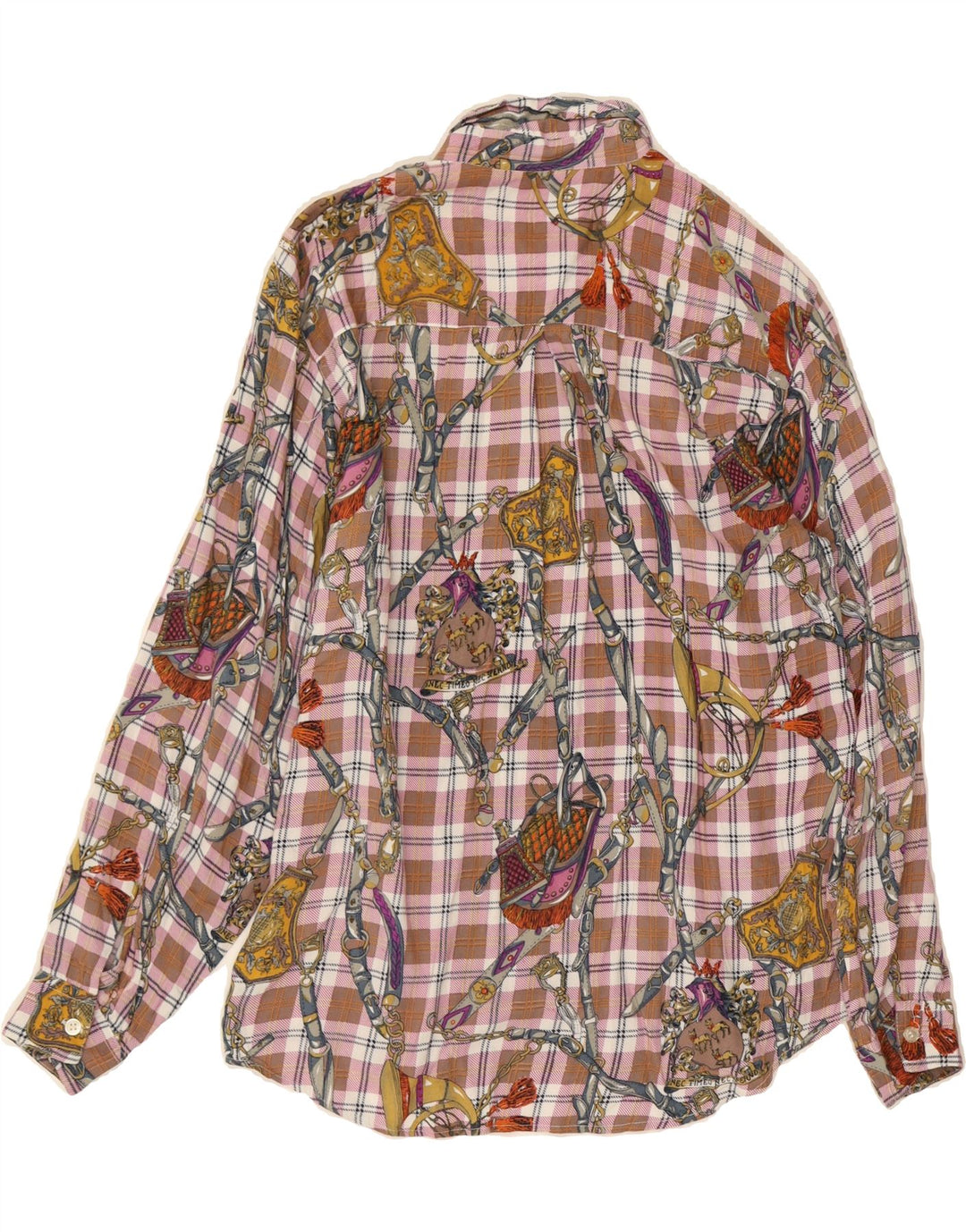 HANAITI Womens Riding Abstract Pattern Shirt UK 14 Medium Purple Vintage HANAITI and Second-Hand HANAITI from Messina Hembry 