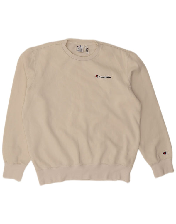 Champion Mens Sweatshirt Jumper XL Off White Cotton