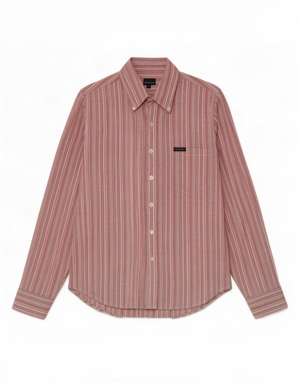 Camicia da uomo Calvin Klein Jeans piccola in cotone a righe multicolore