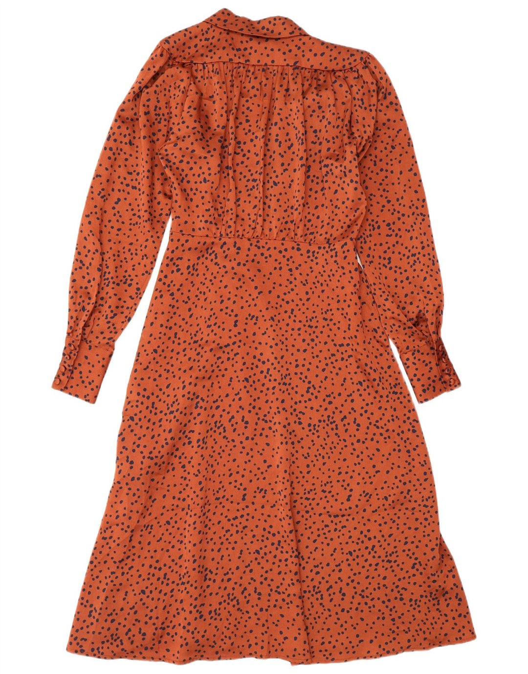 FRNCH Abito lungo da donna a maniche lunghe UK 10 Piccolo poliestere maculato arancione