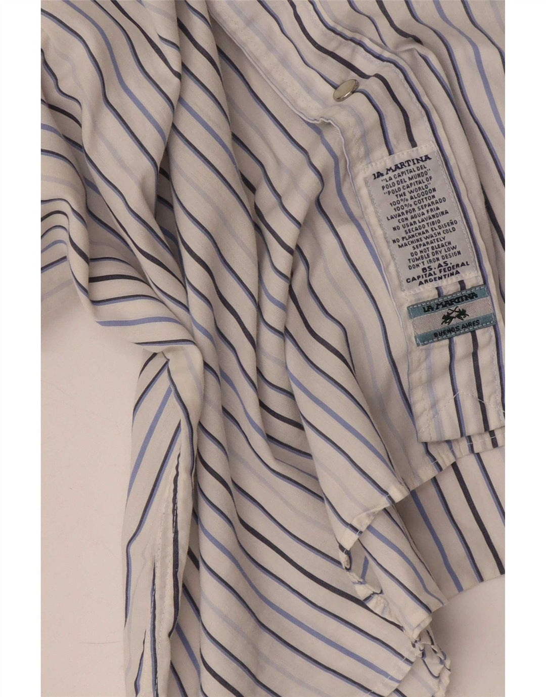 Camicia grafica da uomo La Martina grande cotone gessato bianco