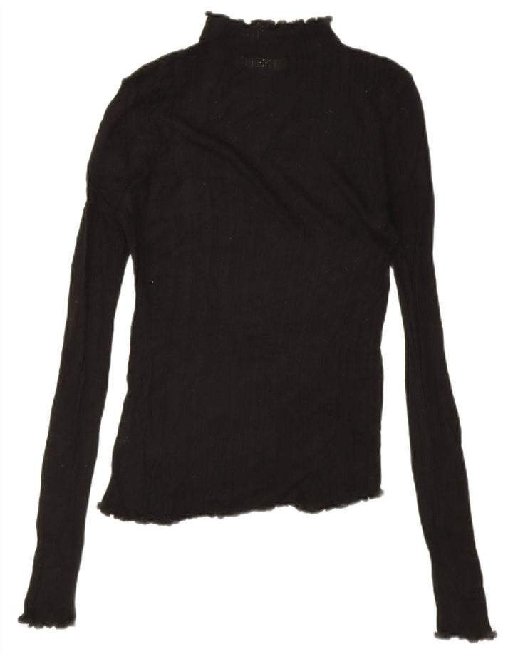 Top Zara da donna a maniche lunghe UK 12 viscosa nera media