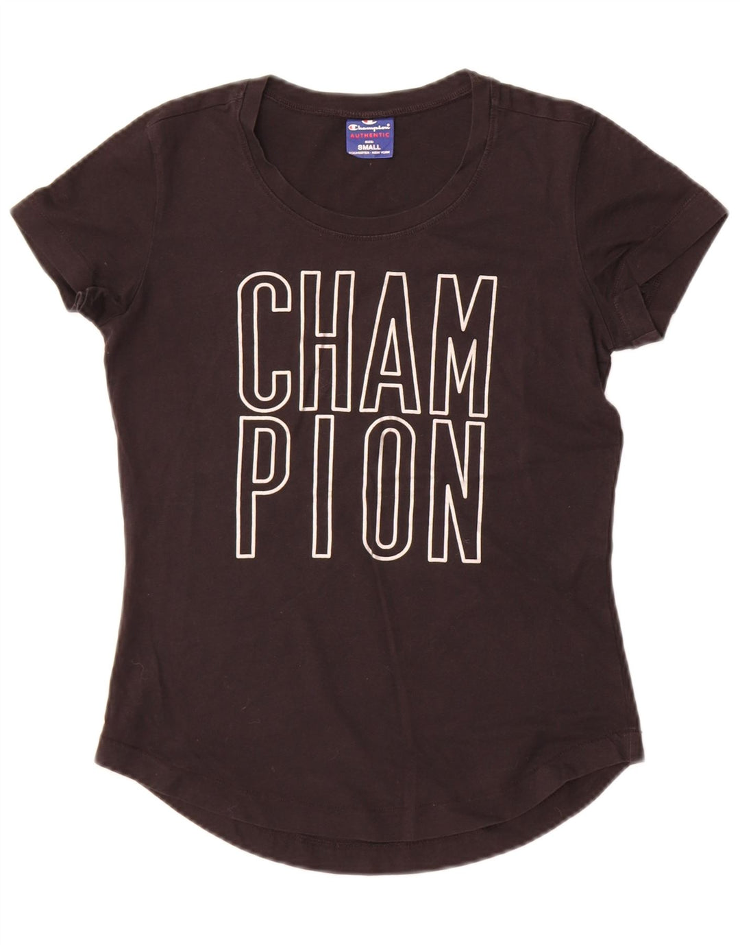 T-shirt grafica da donna Champion Top UK 10 piccola nera
