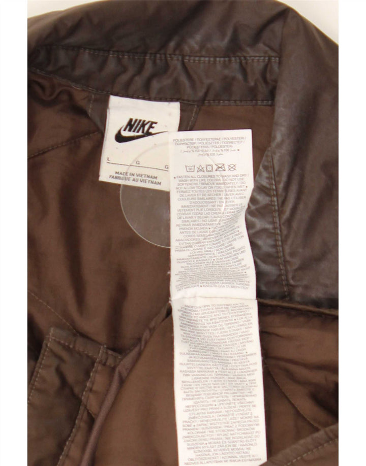 Giacca trapuntata oversize da donna Nike UK 16 grande poliestere marrone
