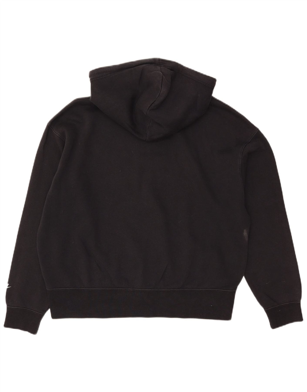 Felpa con cappuccio oversize grafica Nike da donna UK 14 cotone nero medio
