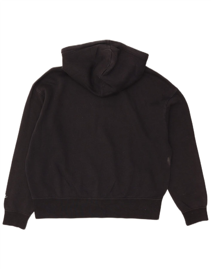 Felpa con cappuccio oversize grafica Nike da donna UK 14 cotone nero medio