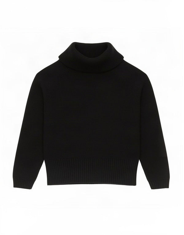 Maglione Hobbs da donna corto con collo alto e maniche a 3/4 UK 14 medio nero