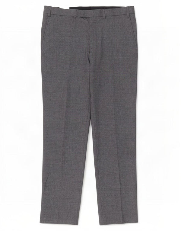 Pantaloni da abito affusolati da uomo Marks & Spencer W36 L31 poliestere blu navy