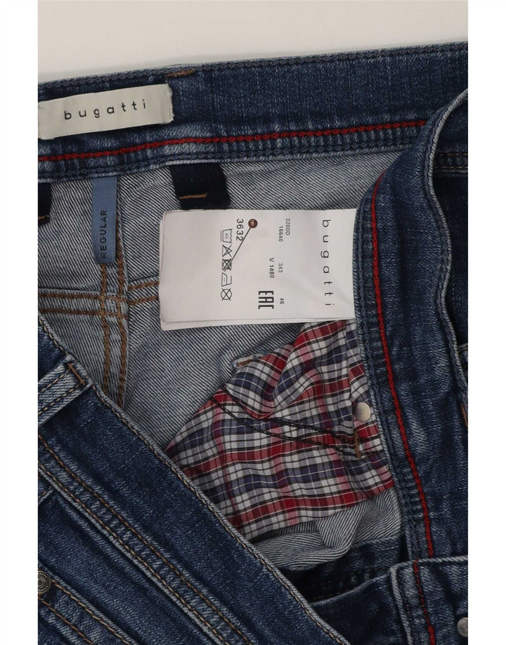 Jeans dritti regolari da uomo Bugatti W36 L32 cotone blu