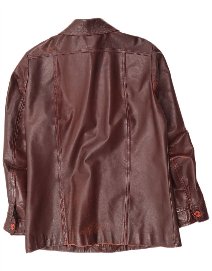 Giacca in pelle vintage da uomo UK 38 marrone medio