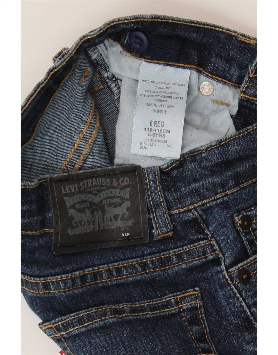 Levi's Ragazzi 511 Jeans Slim 5-6 Anni W22 L20 Cotone Blu