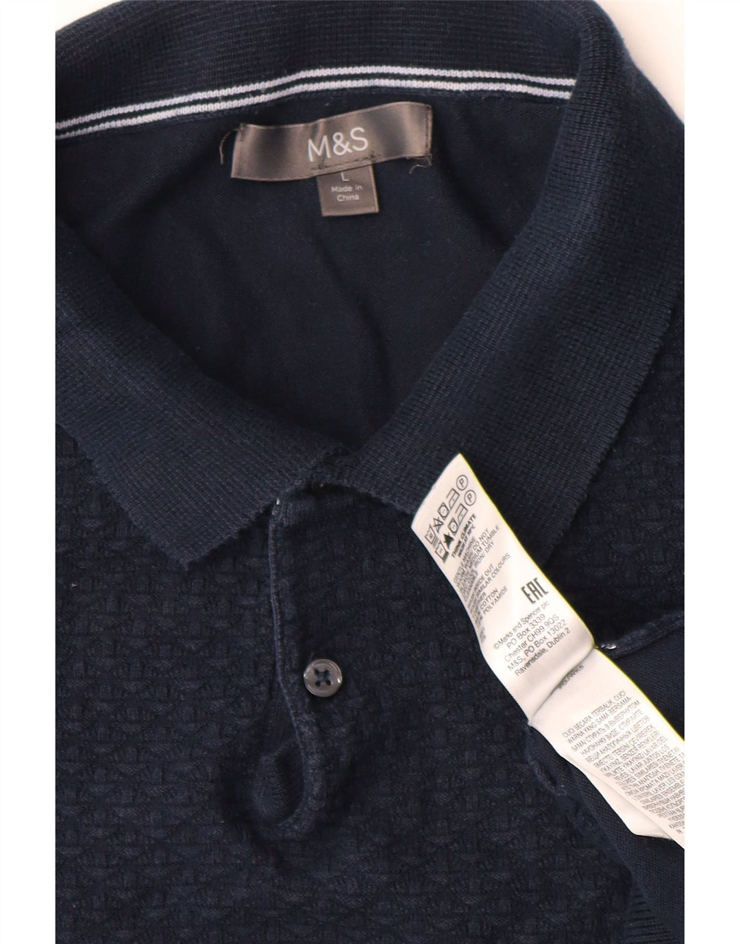 MARKS & SPENCER Maglione da uomo con collo alto e maglione grande in cotone blu navy
