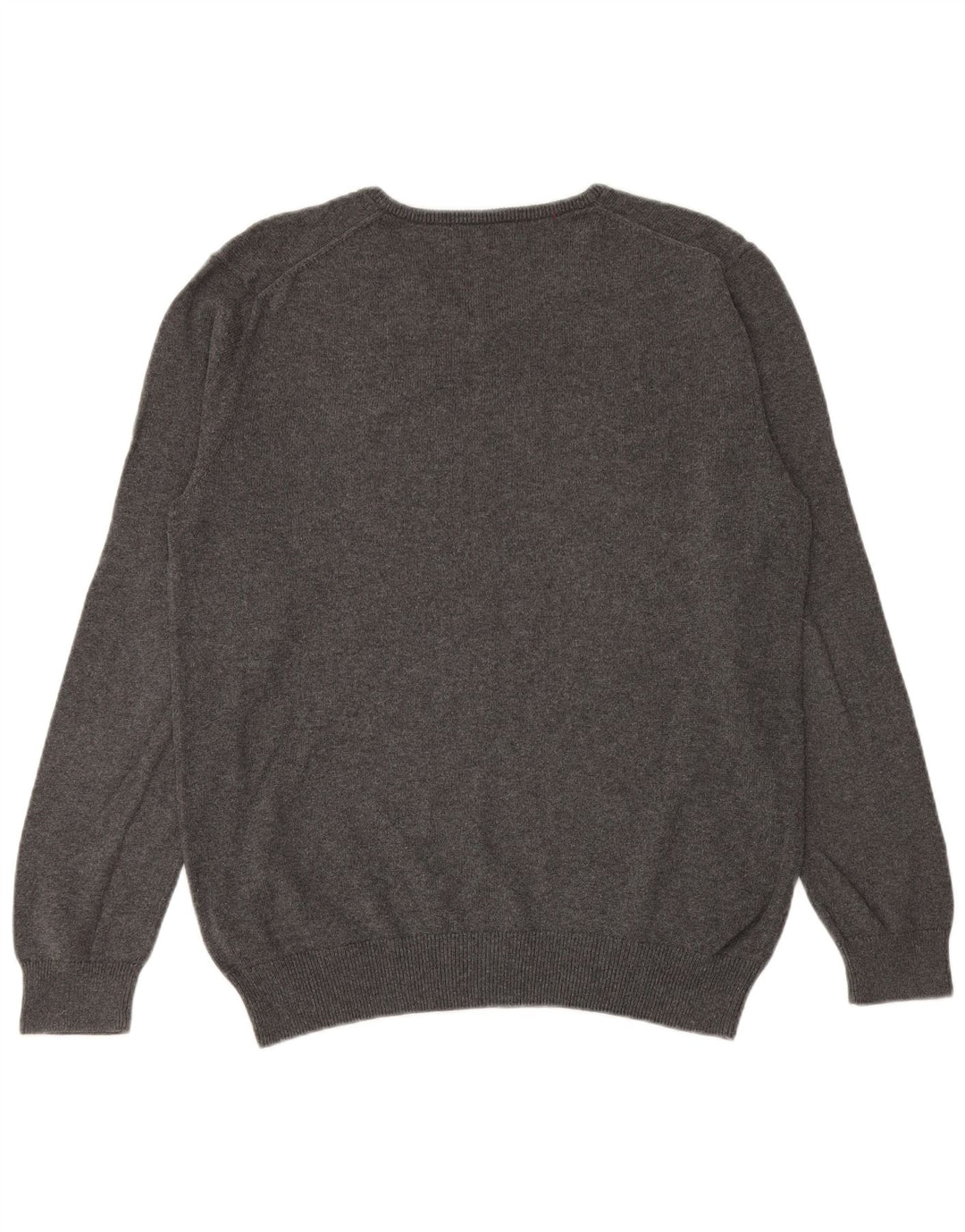 Crew Clothing Maglione da uomo con scollo a V grande cotone grigio