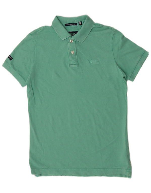 Polo da uomo Superdry in cotone verde medio classico