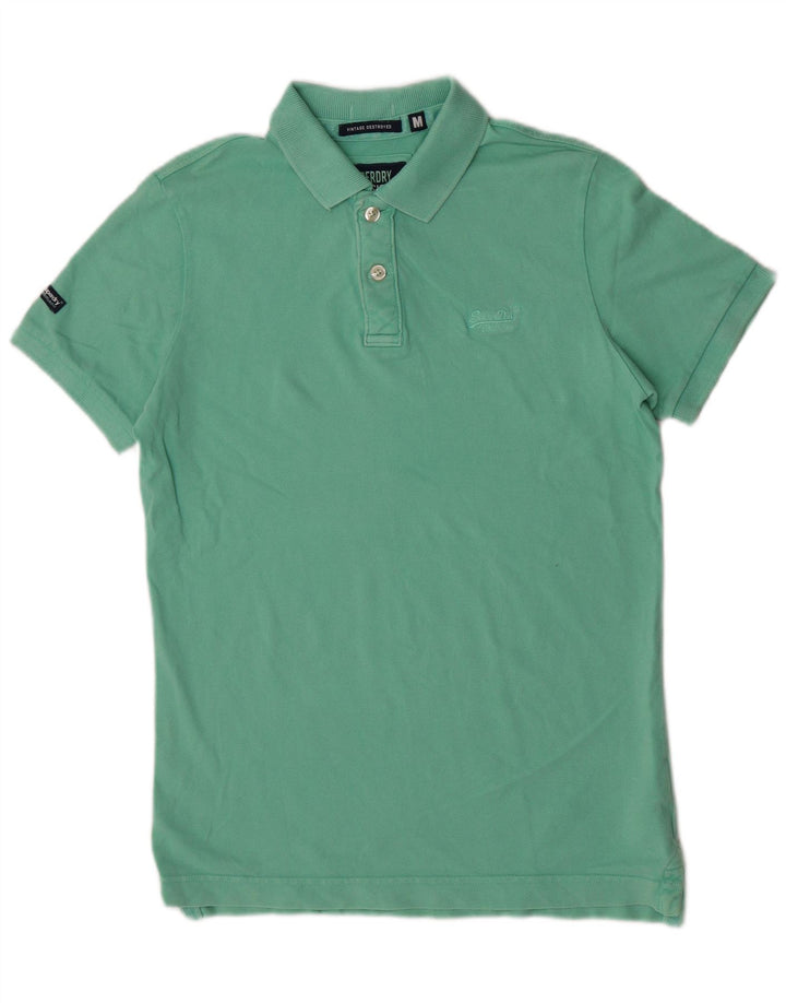 Polo da uomo Superdry in cotone verde medio classico