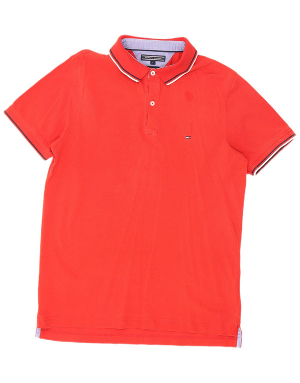 Polo slim fit da uomo Tommy Hilfiger grande rossa in cotone