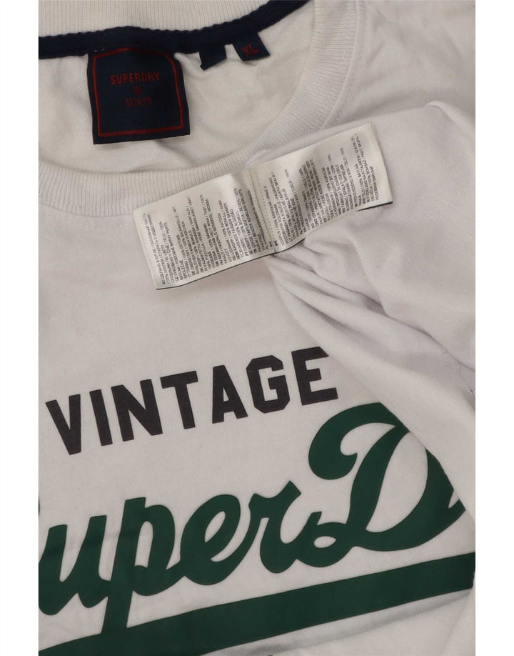 T-shirt grafica da uomo Superdry Top XL in cotone bianco