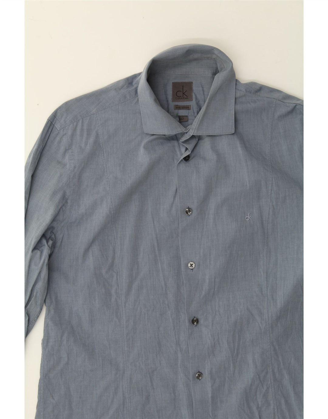 CALVIN KLEIN Mens Shirt Size 41/16 Large Blue Cotton Vintage Calvin Klein and Second-Hand Calvin Klein from Messina Hembry 