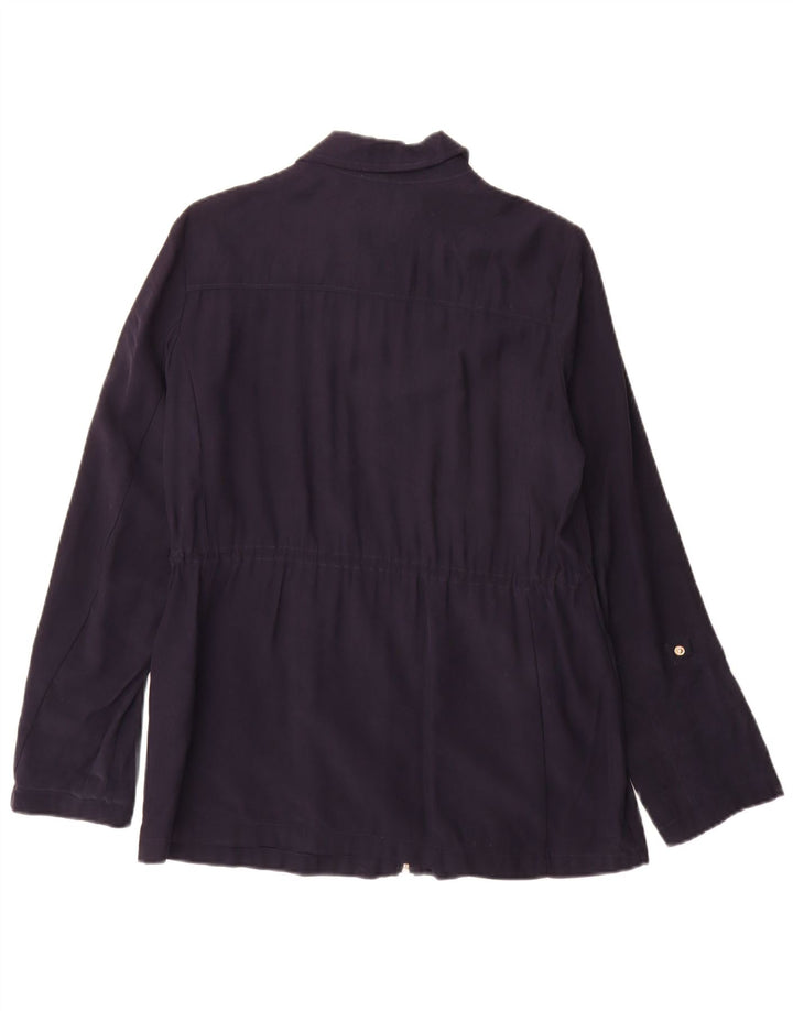 Giubbotto bomber da donna Zara UK 10 piccolo in viscosa blu navy