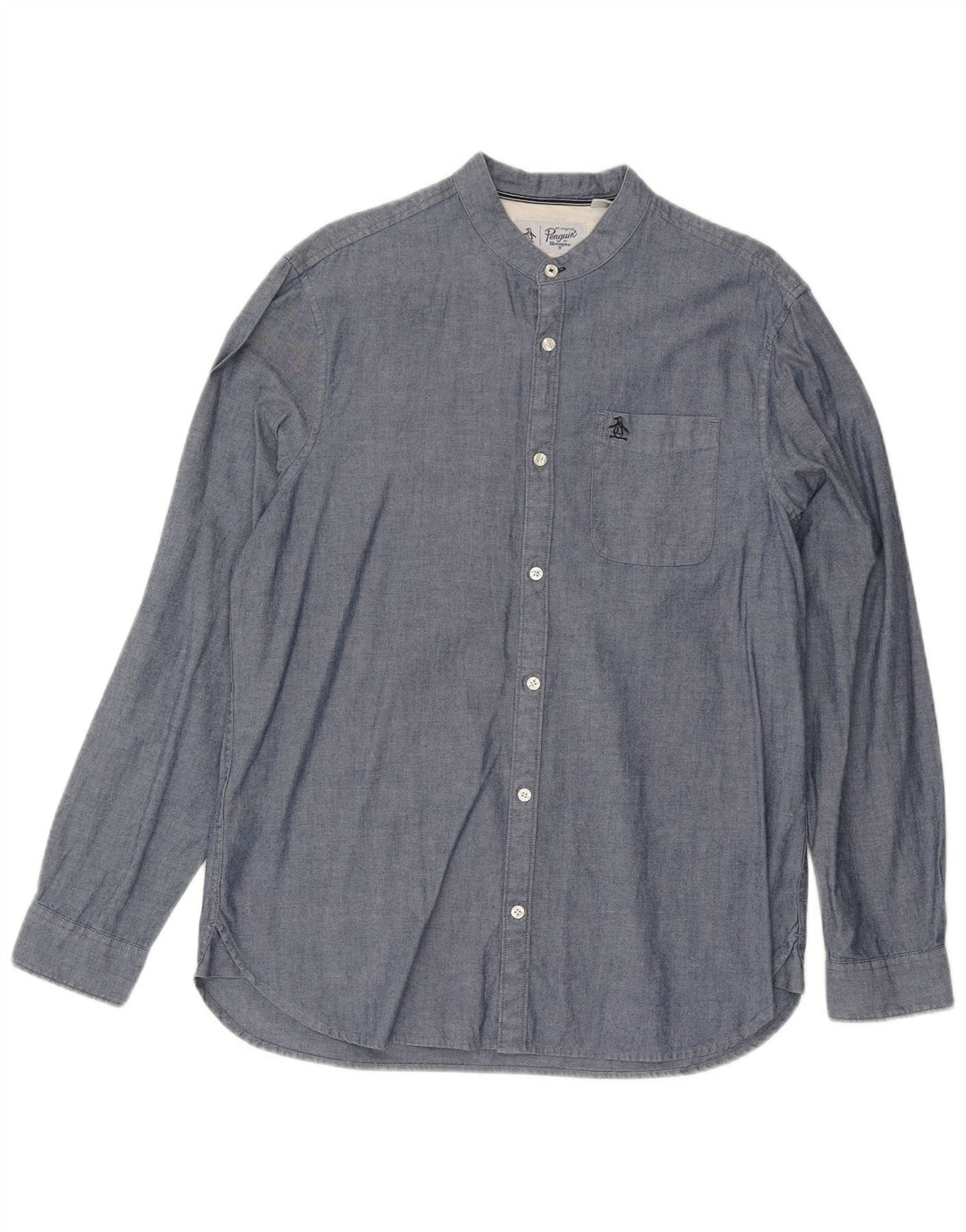 Camicia da uomo Penguin Grande cotone screziato blu navy