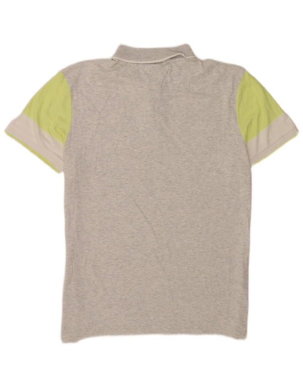 Polo Hugo Boss da uomo dalla vestibilità regolare, grande, in cotone color block grigio