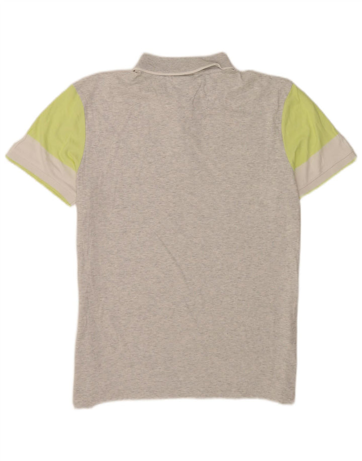 Polo Hugo Boss da uomo dalla vestibilità regolare, grande, in cotone color block grigio