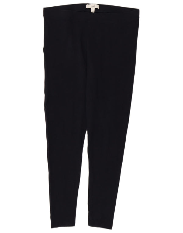 Marks & Spencer Womens Leggings UK 14 Large  Navy Blue Cotton