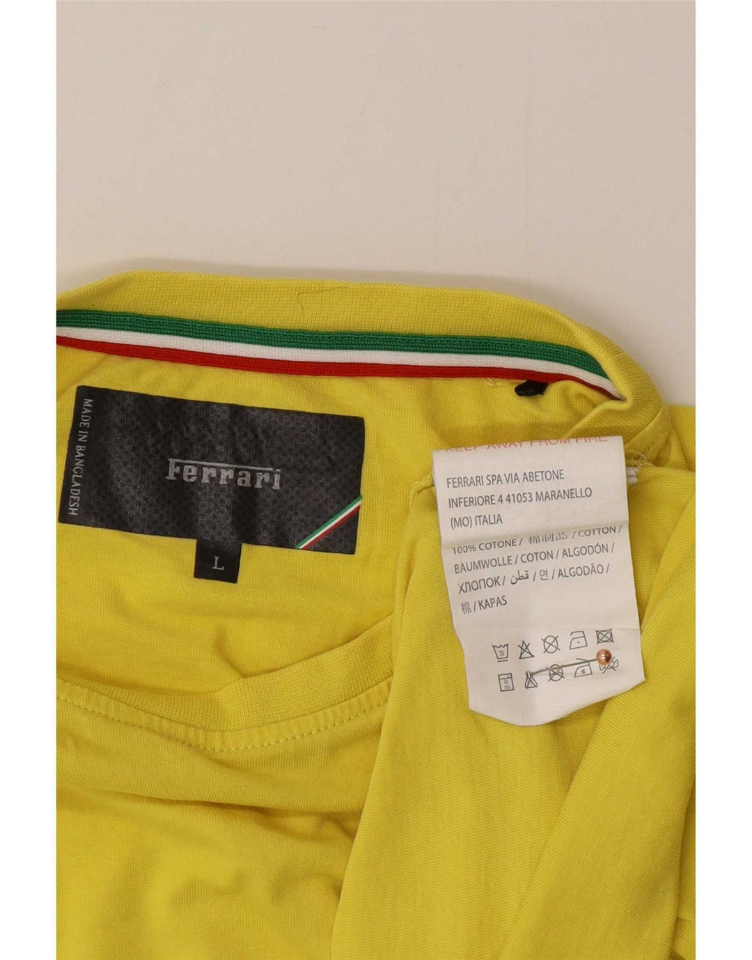 T-shirt uomo Ferrari Top Large in cotone giallo