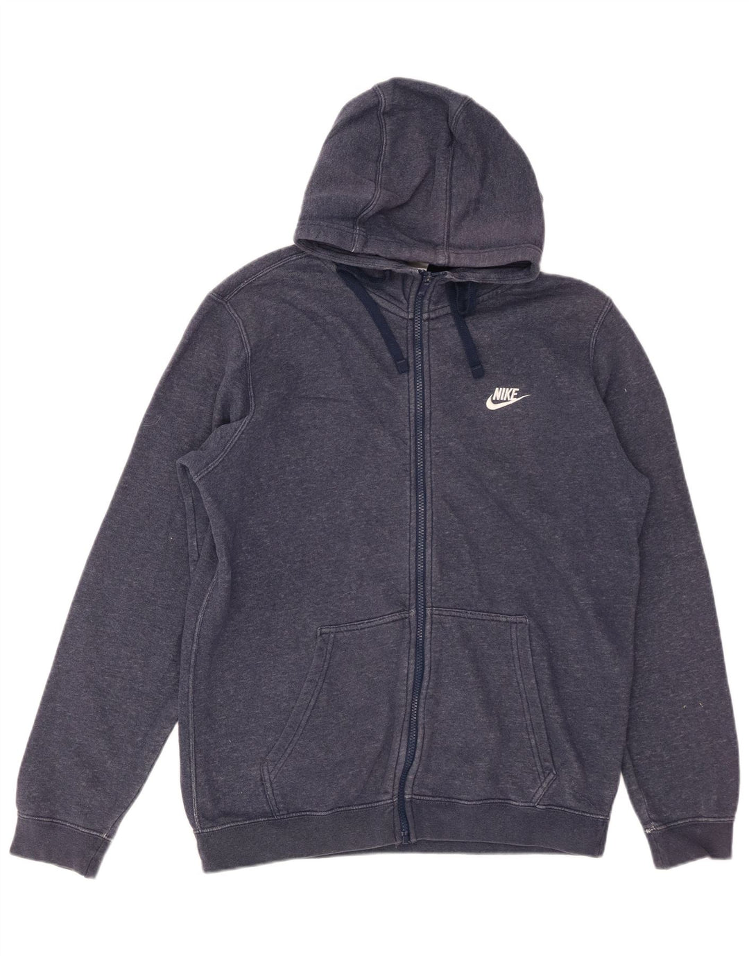 Maglione con cappuccio e zip da uomo NIKE in cotone blu navy medio