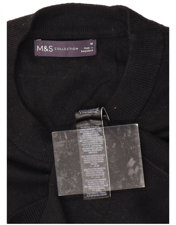 MARKS & SPENCER Maglione girocollo con grafica da donna UK 14 Medio Nero
