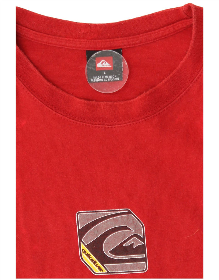T-shirt grafica da uomo Quiksilver Top grande in cotone rosso