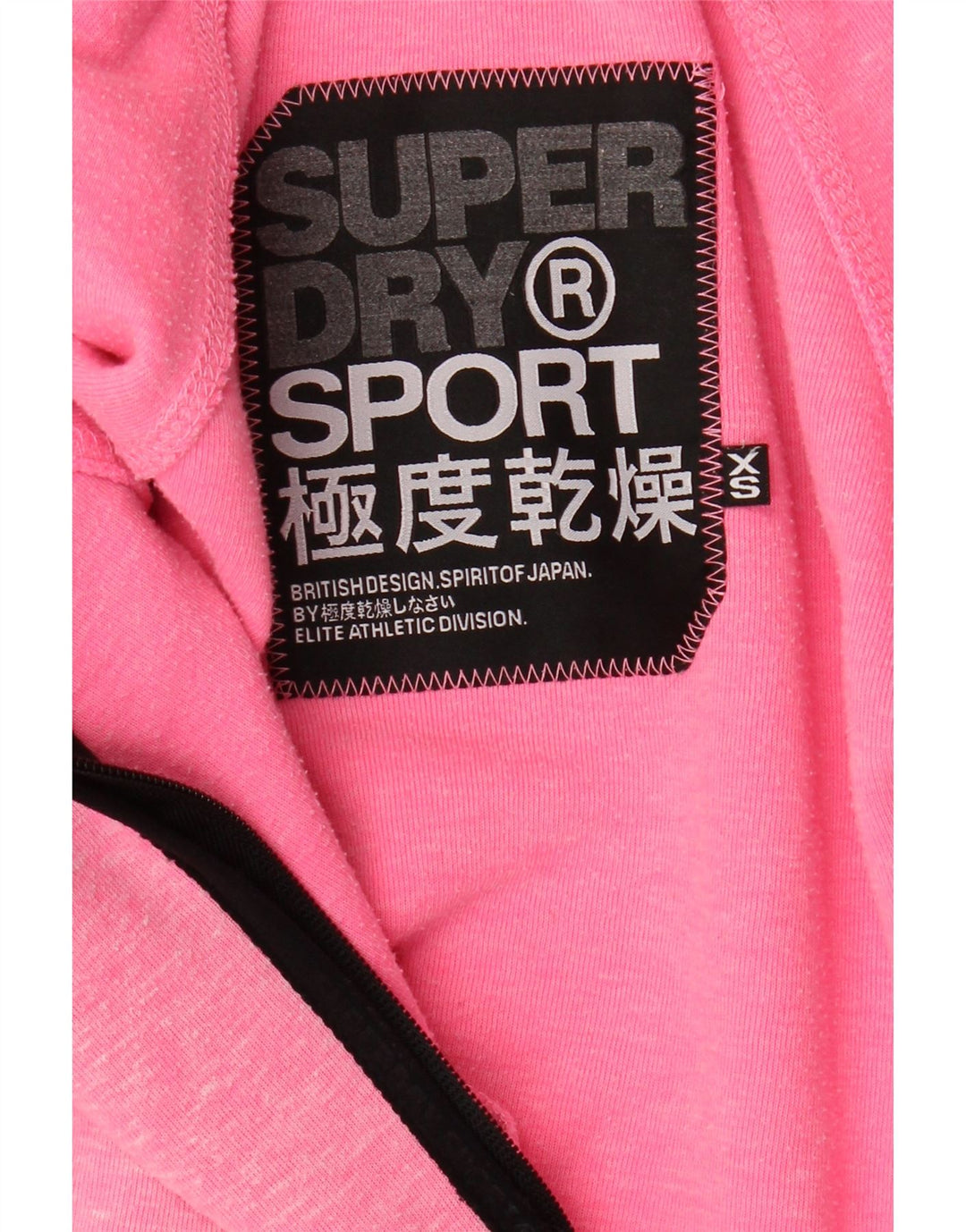 Maglione con cappuccio e zip grafica da donna vestibilità ampia SUPERDRY UK 6 XS rosa screziato