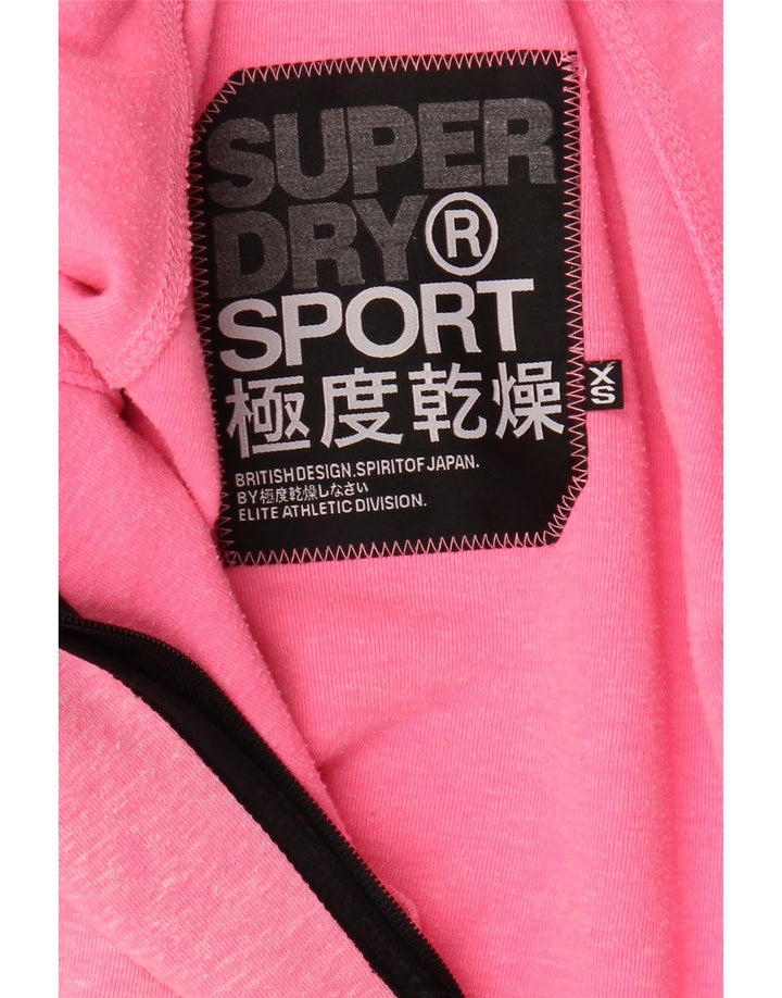 Maglione con cappuccio e zip grafica da donna vestibilità ampia SUPERDRY UK 6 XS rosa screziato