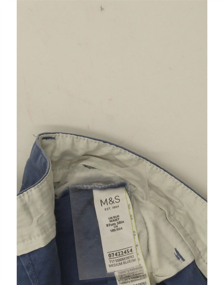 Pantaloncini chino da uomo Marks & Spencer W38 XL cotone blu