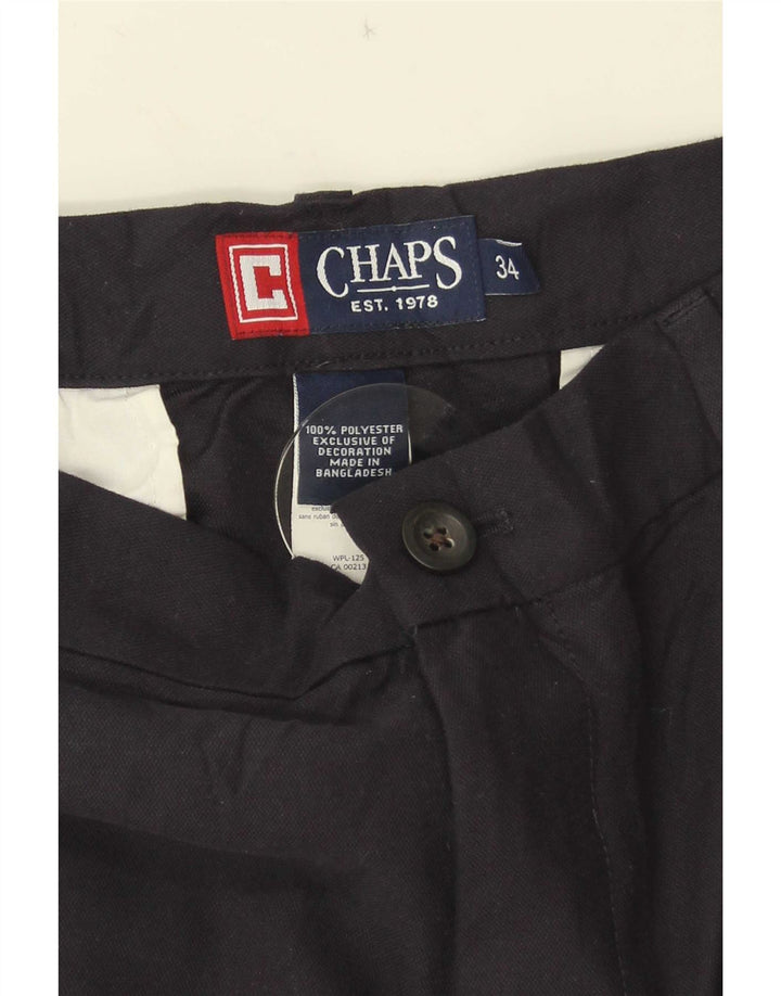 Pantaloncini chino da uomo Chaps W34 grandi in poliestere nero
