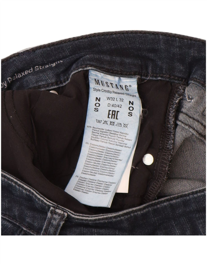 Mustang Jeans dritti da donna vestibilità rilassata W32 L32 cotone blu navy