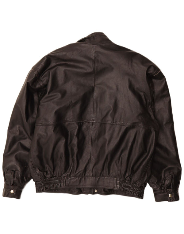 Giacca in pelle vintage da uomo UK 40 grande in pelle nera