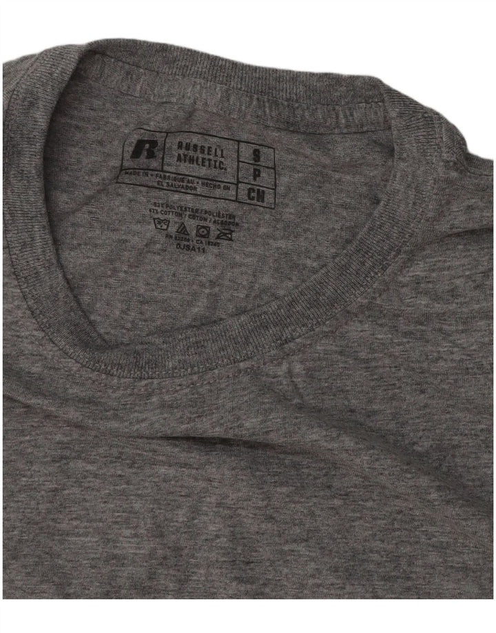 T-shirt da uomo RUSSELL ATHLETIC Top piccolo in poliestere chiazzato grigio