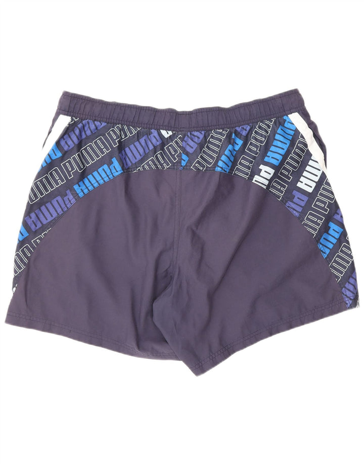 PUMA Mens Graphic Sport Shorts XL Navy Blue Polyester