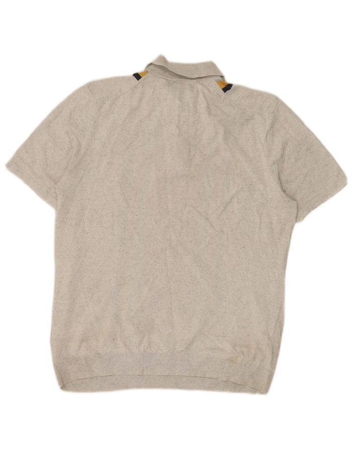 Polo da uomo Marks & Spencer grande in cotone a righe grigie
