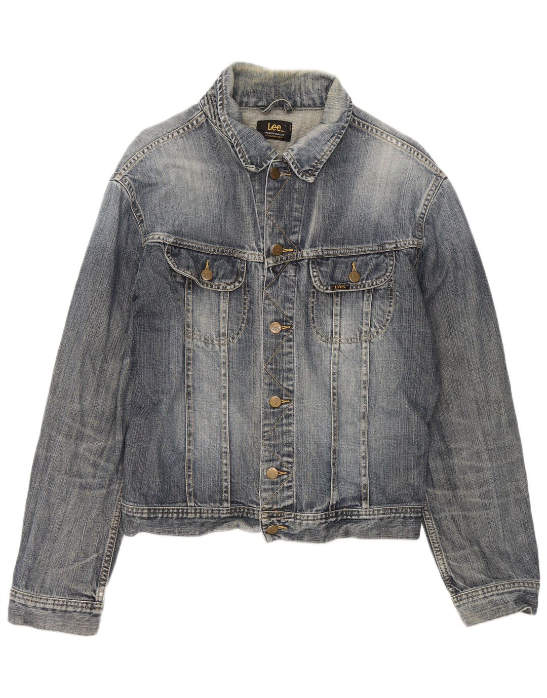 LEE Womens Denim Jacket UK 16 Large Blue Cotton
