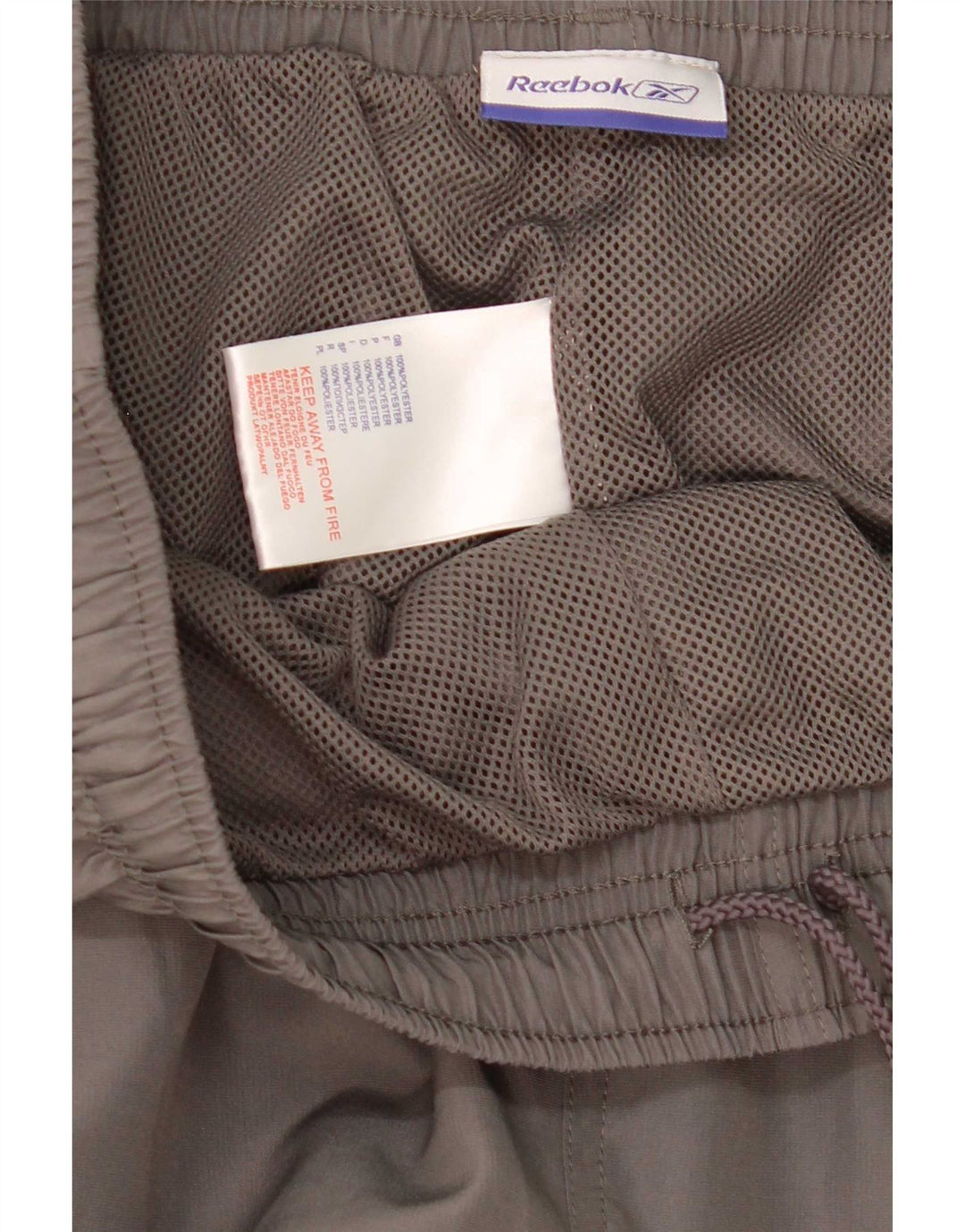 Pantaloni da tuta Reebok Capri da uomo Taglia Large Grigio Poliestere