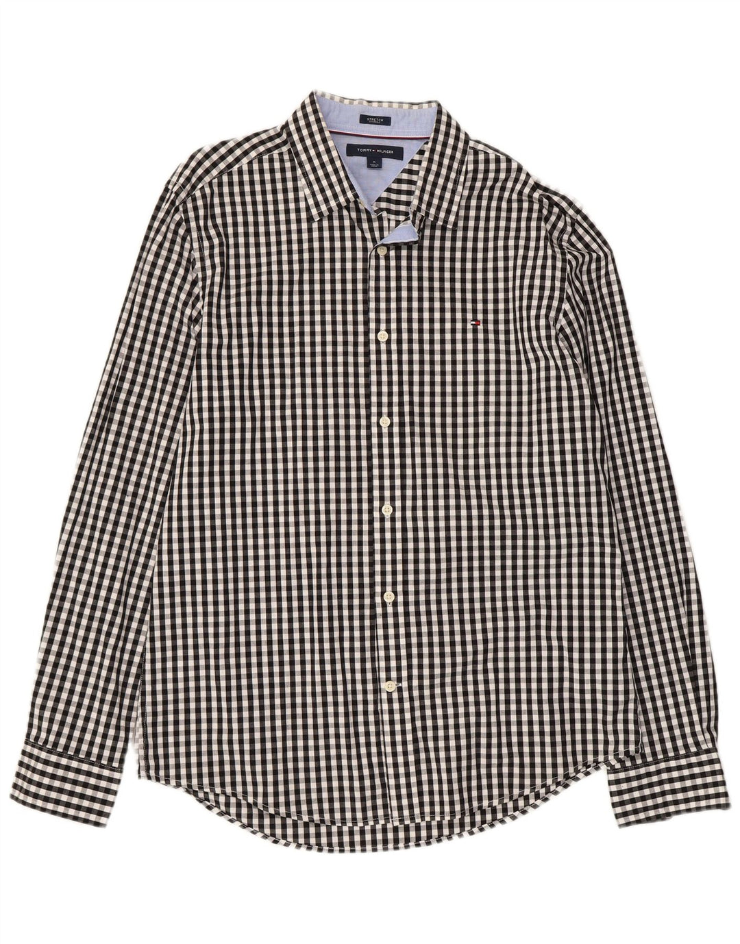 TOMMY HILFIGER Camicia da uomo in cotone a quadretti nero medio